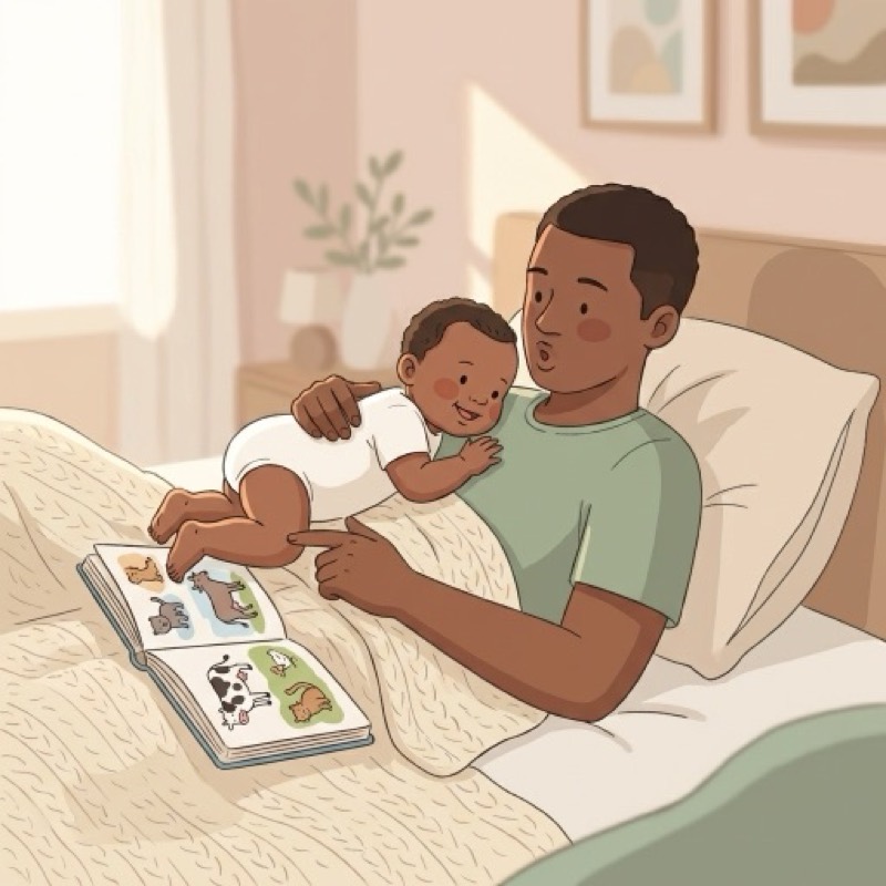 Baby enjoying animal sounds activity
