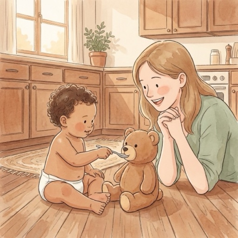 Feeding a Stuffed Animal