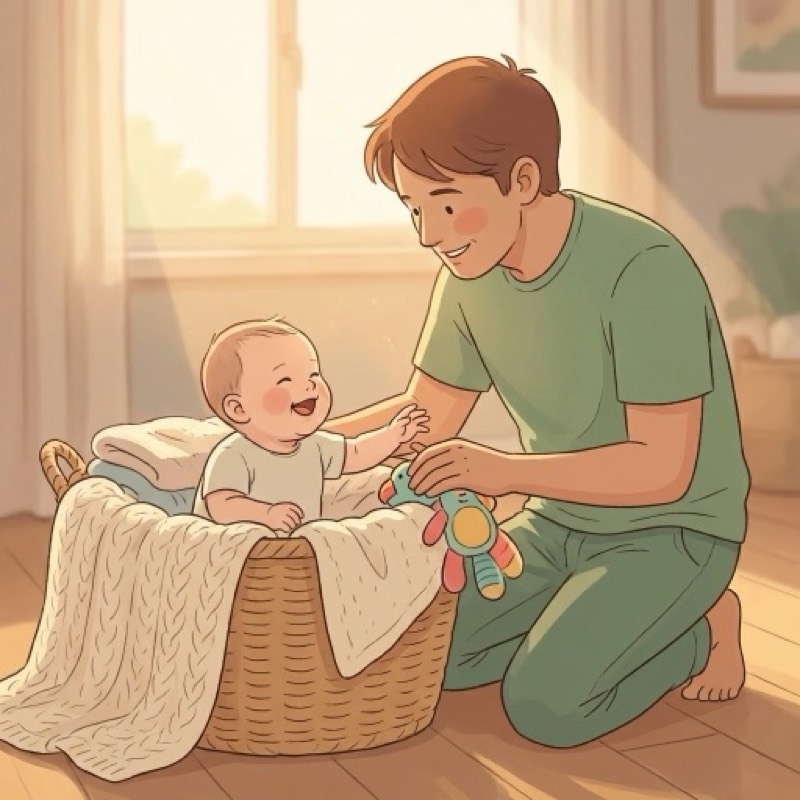 Sitting in a Laundry Basket