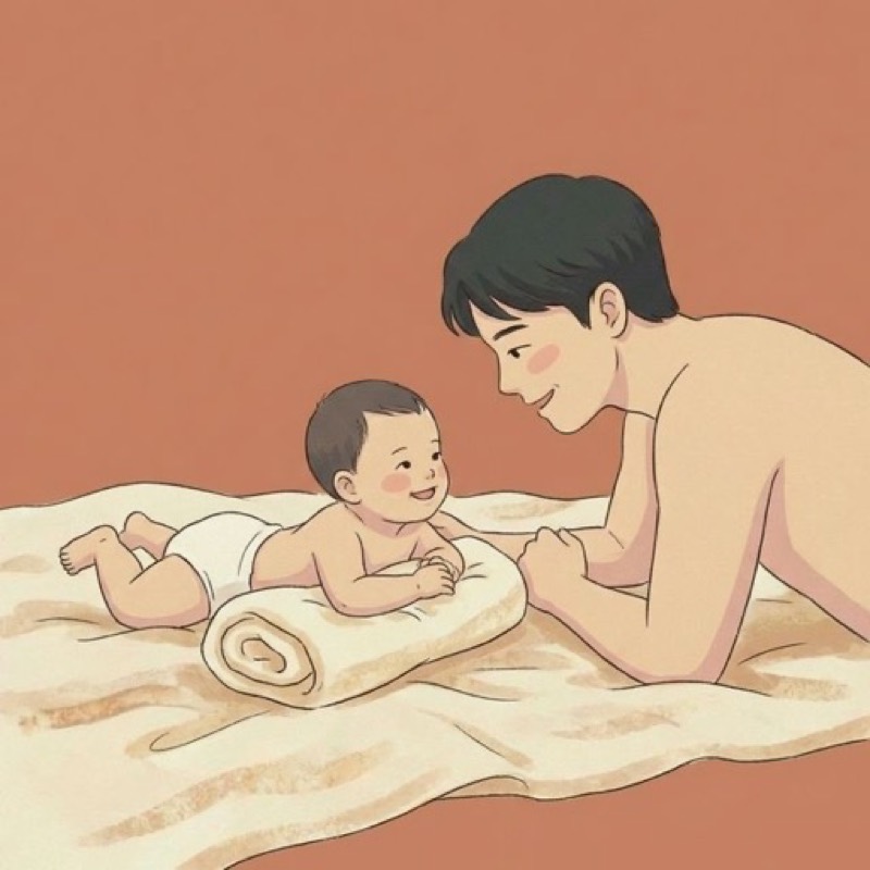 Towel Roll Tummy Time